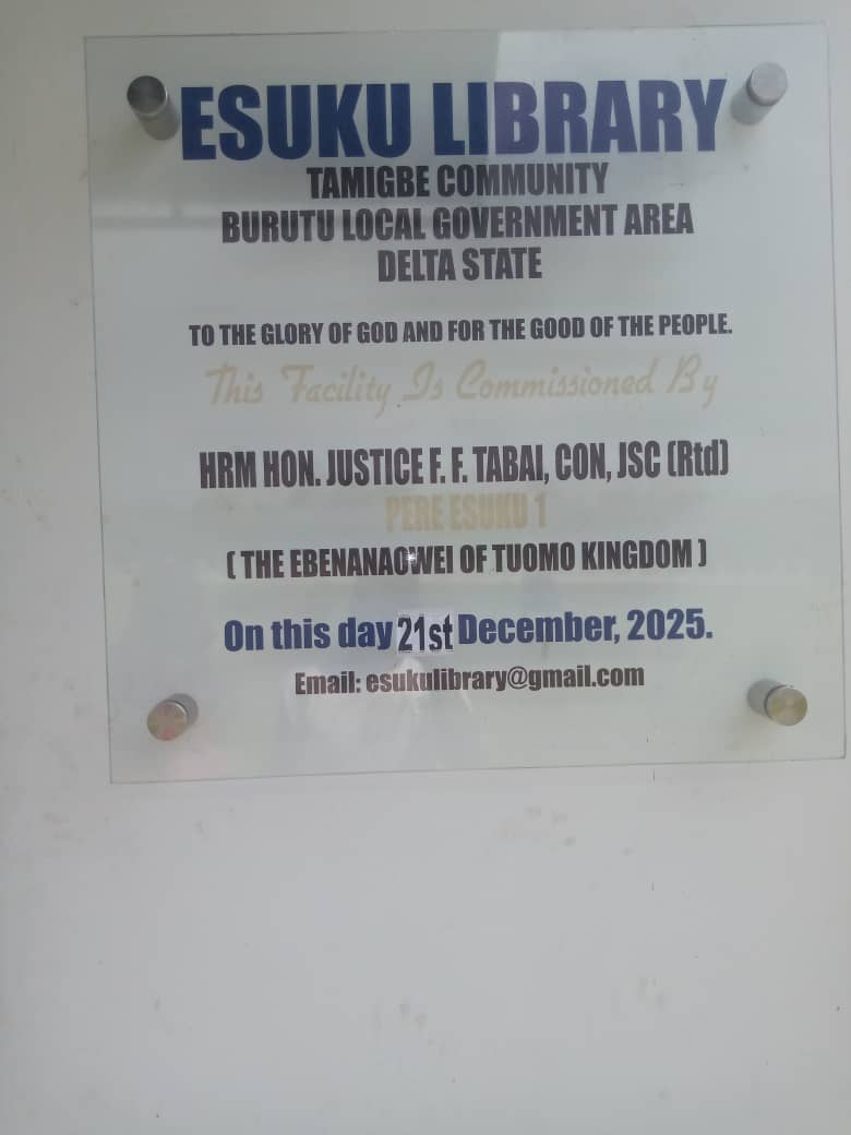 COMMISSIONING OF ESUKU LIBRARY IN TAMIGBE COMMUNITY